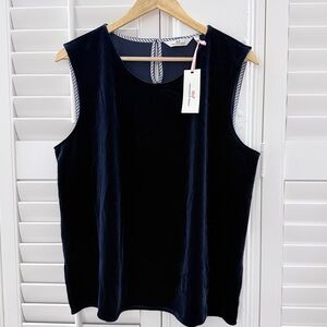 Vineyard Vines Knit Velvet Shell Top Deep Bay Navy XL